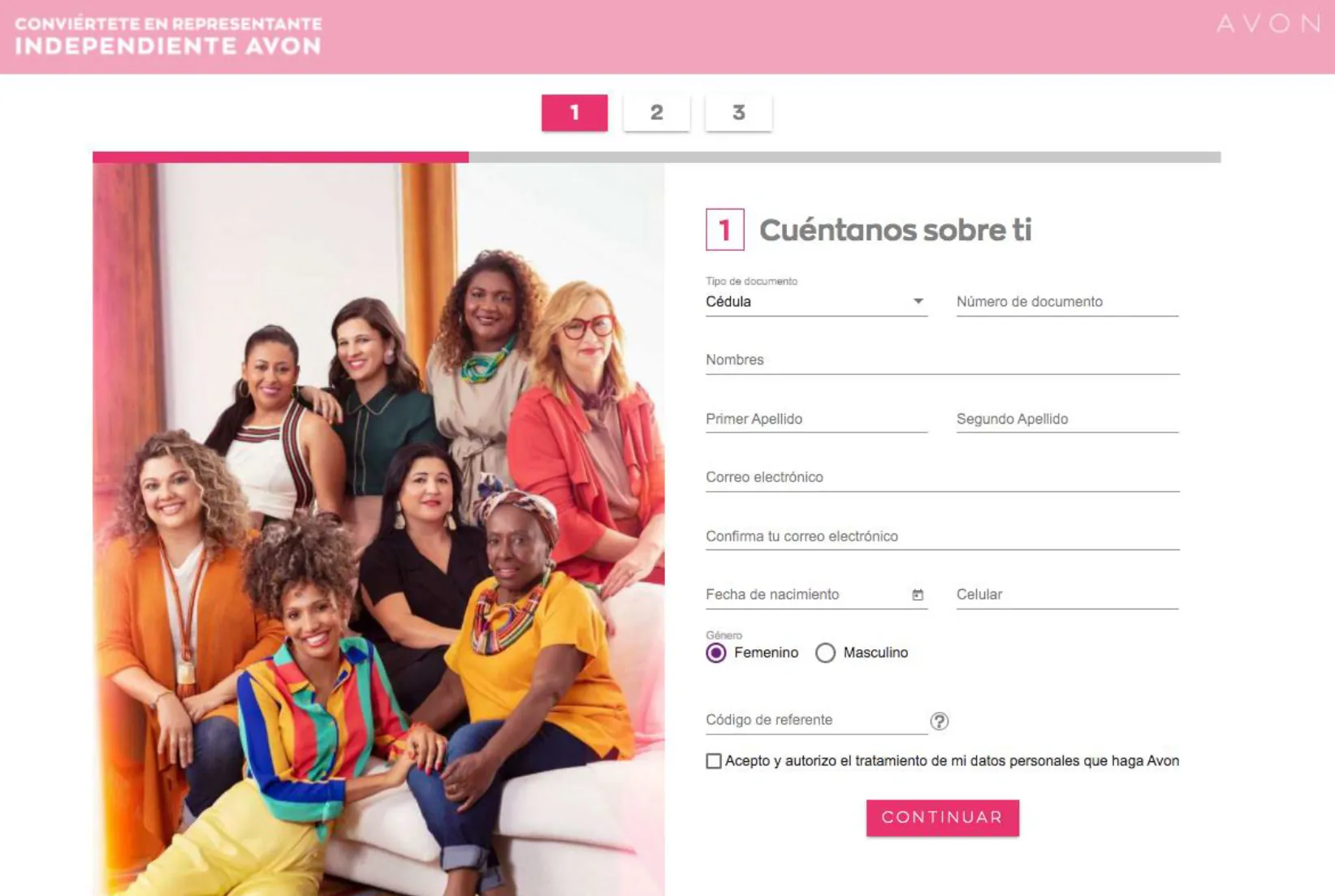 Primer paso del registro en la plataforma Nombramientos